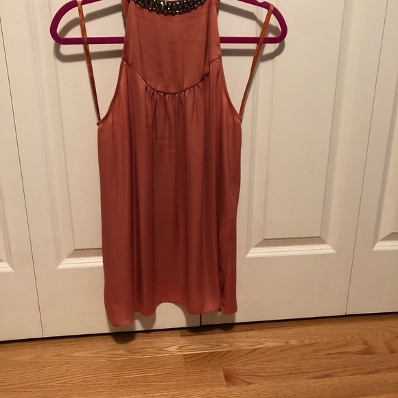 BCBG Maxazria embellished neck tank in copper - Picture 3 of 5